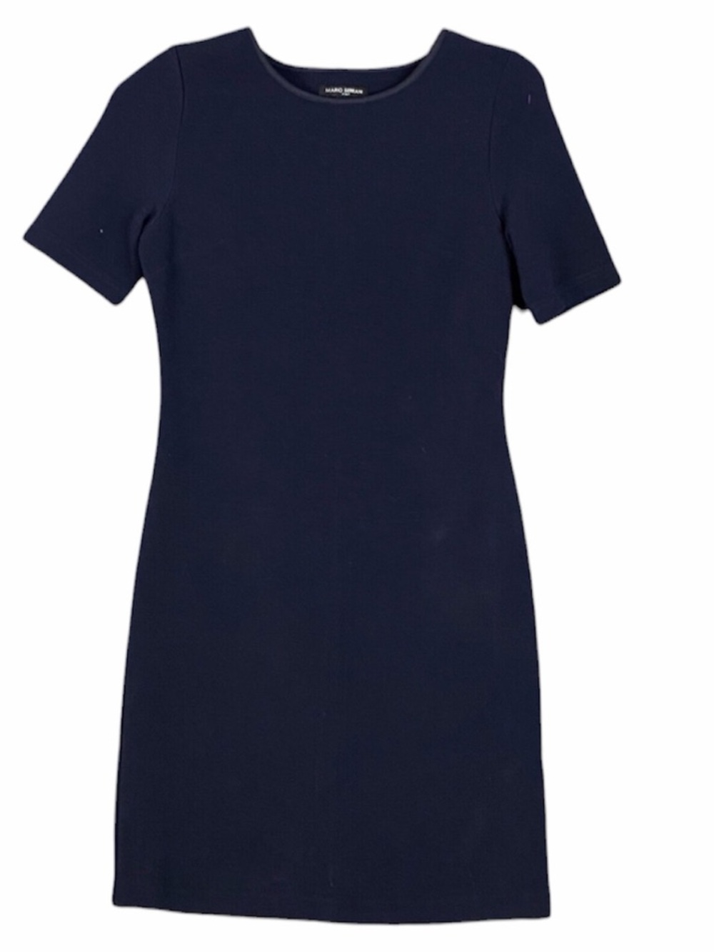 Mario Serrani Navy Short-Sleeve Midi Dress, Size Large